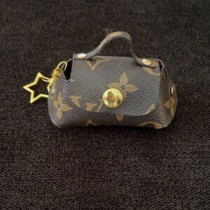 Louis Vuitton Brown Monogram Mini Handbag Key Charm with Gold Accent